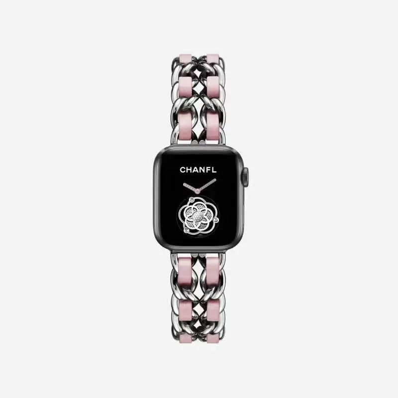 Suitable for Apple Watch Strap Small Fragrance Apple Watch345678910 Generation Metal Stainless Steel Denim Chain in Stock