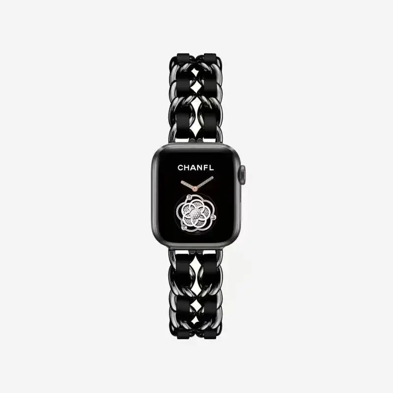 Suitable for Apple Watch Strap Small Fragrance Apple Watch345678910 Generation Metal Stainless Steel Denim Chain in Stock