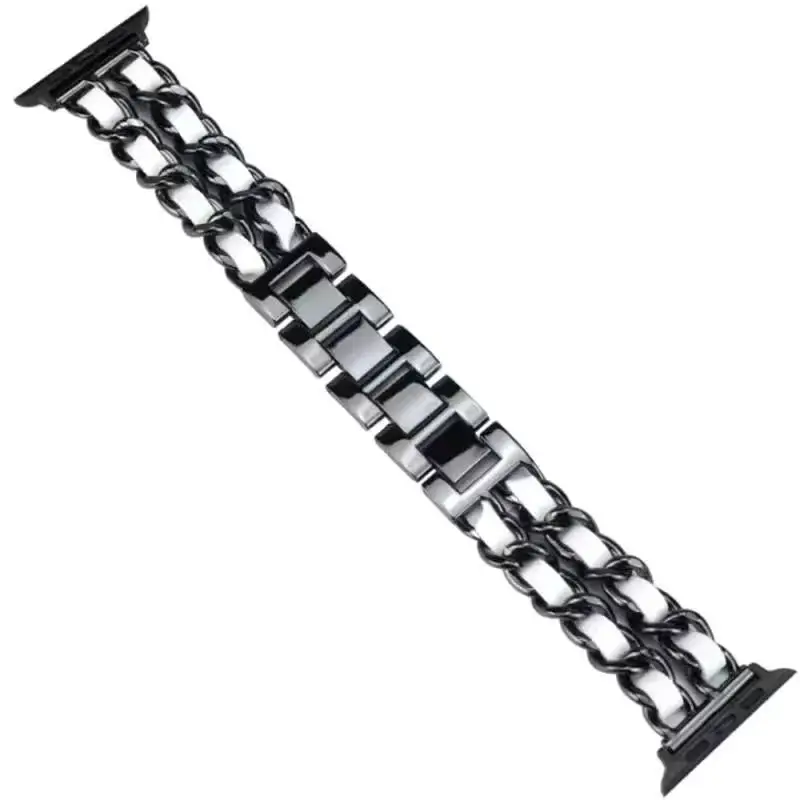 Suitable for Apple Watch Strap Small Fragrance Apple Watch345678910 Generation Metal Stainless Steel Denim Chain in Stock