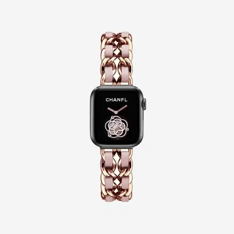 Suitable for Apple Watch Strap Small Fragrance Apple Watch345678910 Generation Metal Stainless Steel Denim Chain in Stock