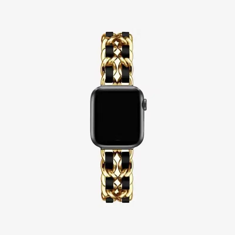 Suitable for Apple Watch Strap Small Fragrance Apple Watch345678910 Generation Metal Stainless Steel Denim Chain in Stock