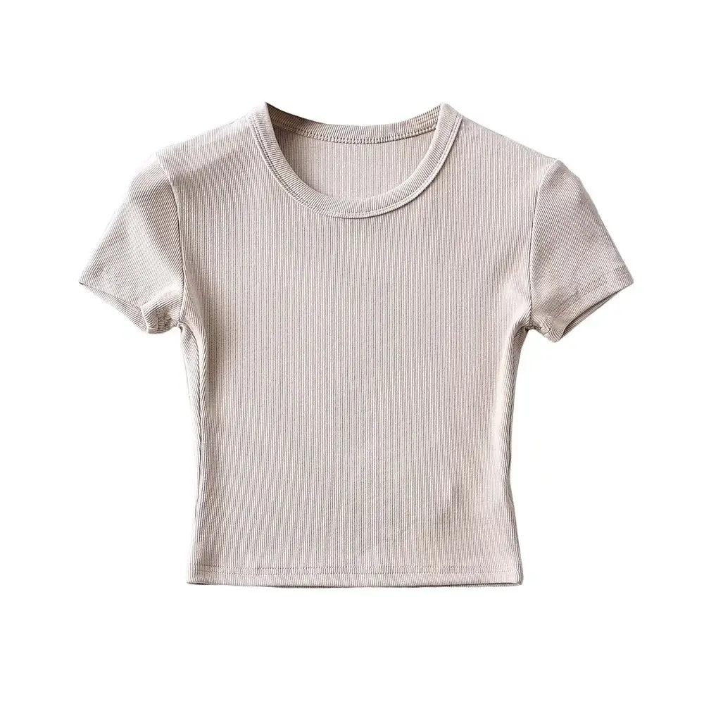 Women Light Green Slim Fit T-Shirt Short Sleeve