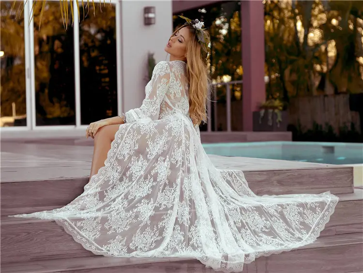 2025 Lace Sun-Proof Loose Beach Cardigan Long Skirt — feature 2