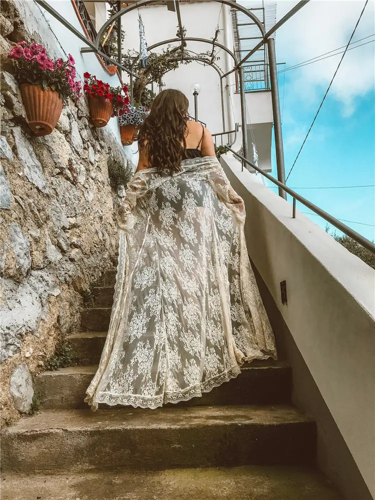 2025 Lace Sun-Proof Loose Beach Cardigan Long Skirt — feature 3