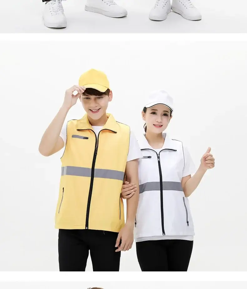 White Sleeveless Vest with Gray Stripes for Men — feature 13