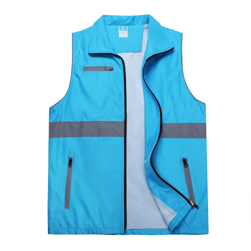 White Sleeveless Vest with Gray Stripes for Men