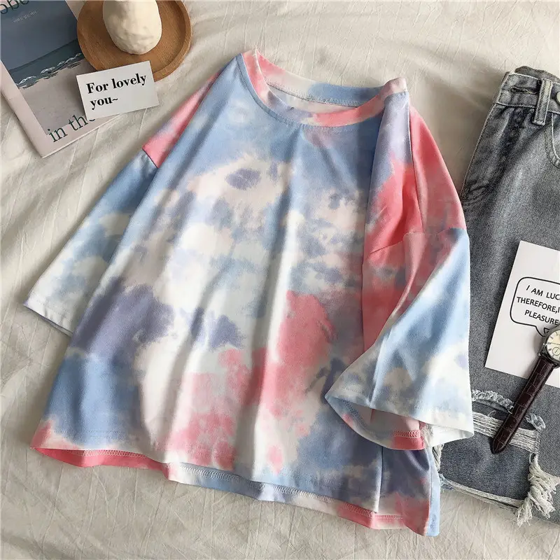 Thailand Hot-selling Tie-dye Short Sleeve T-shirt for Women - Image 3