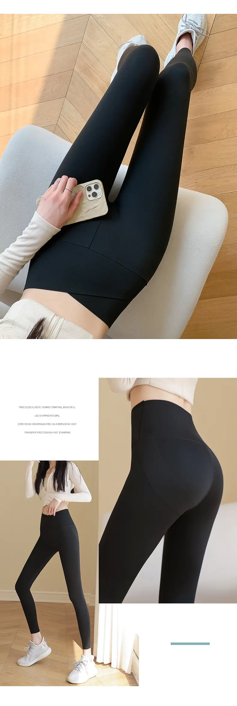 Butt-Lifting Slimming Leggings Women Black Grey — feature 17