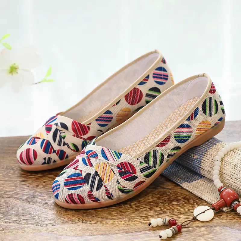 Spring 2026 Beijing Traditional Cloth Shoes for Women, Slip-On Canvas Shoes with Rubber Sole, Soft Sole, Flat Sole, Exclusively for Cross-Border Sales - Image 6