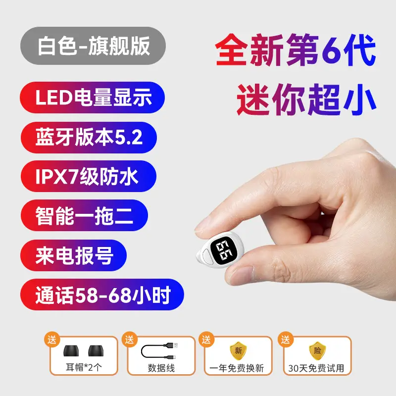 Bluetooth Headset Mini Invisible In-Ear Business Style - Image 2
