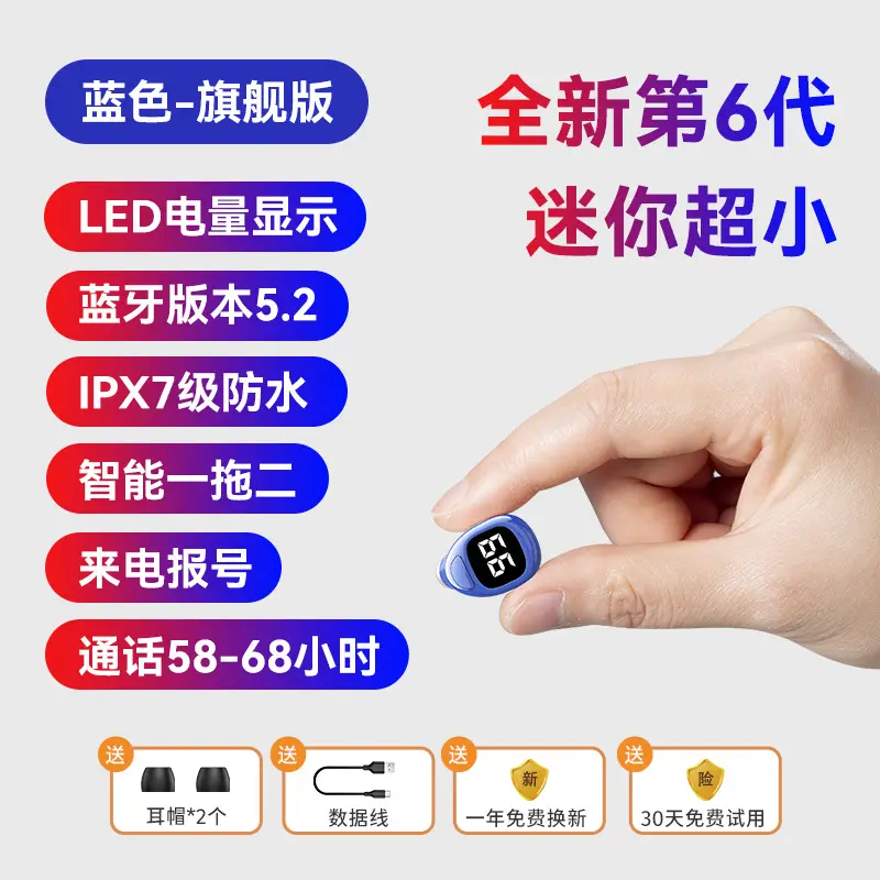 Bluetooth Headset Mini Invisible In-Ear Business Style - Image 5