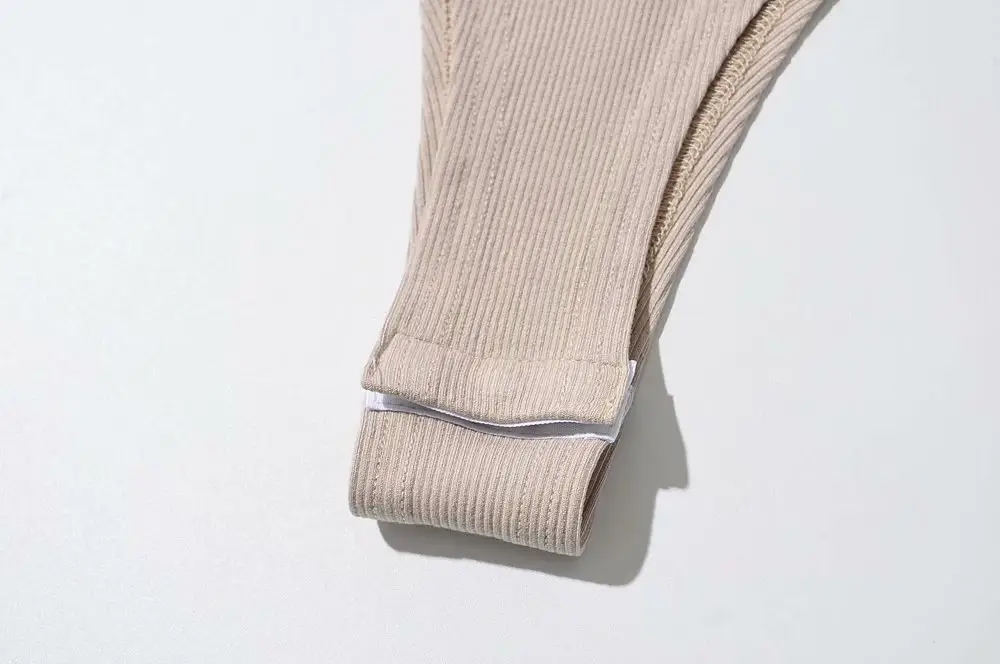 White Tight Fitting Thong Bodysuit Ribbed High Waist — feature 29