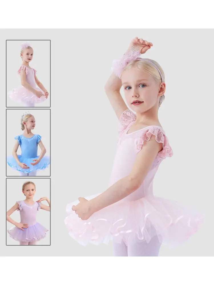 Girls Ballet Skirt Summer Dance Wear Pink - Image 7