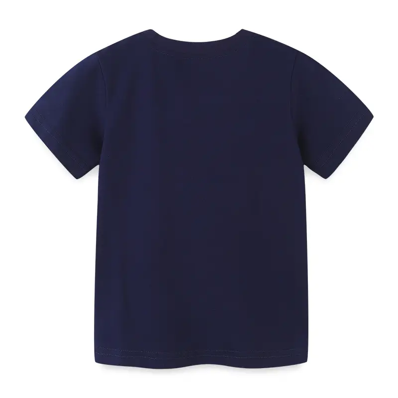Kids Rocket Print T-Shirt Navy Blue Short Sleeve - Image 3