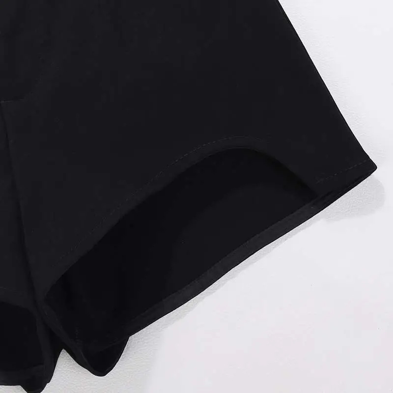 Black High Waist Slim Fit Shorts for Women Spring - Image 5