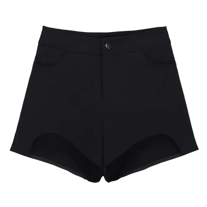 Black High Waist Slim Fit Shorts for Women Spring - Image 7