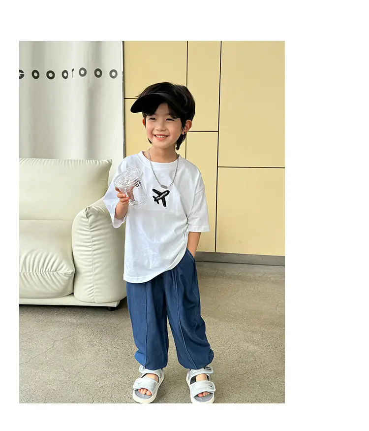 Haima 2025 Boys Tencel Anti-Mosquito Pants Blue Loose — feature 10