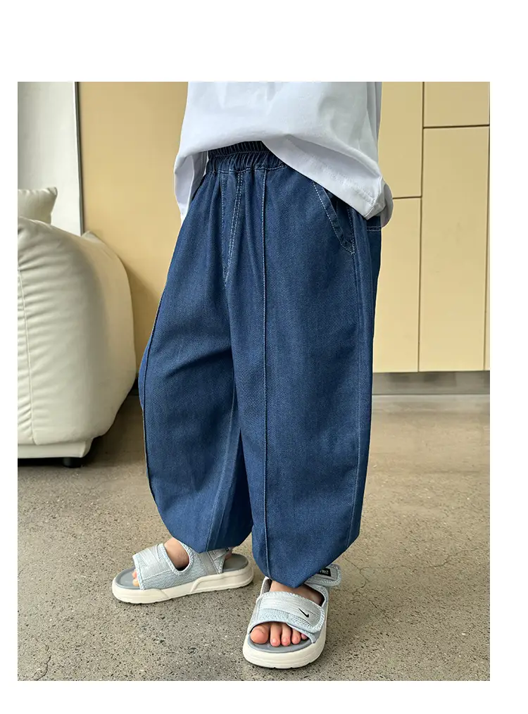 Haima 2025 Boys Tencel Anti-Mosquito Pants Blue Loose — feature 8