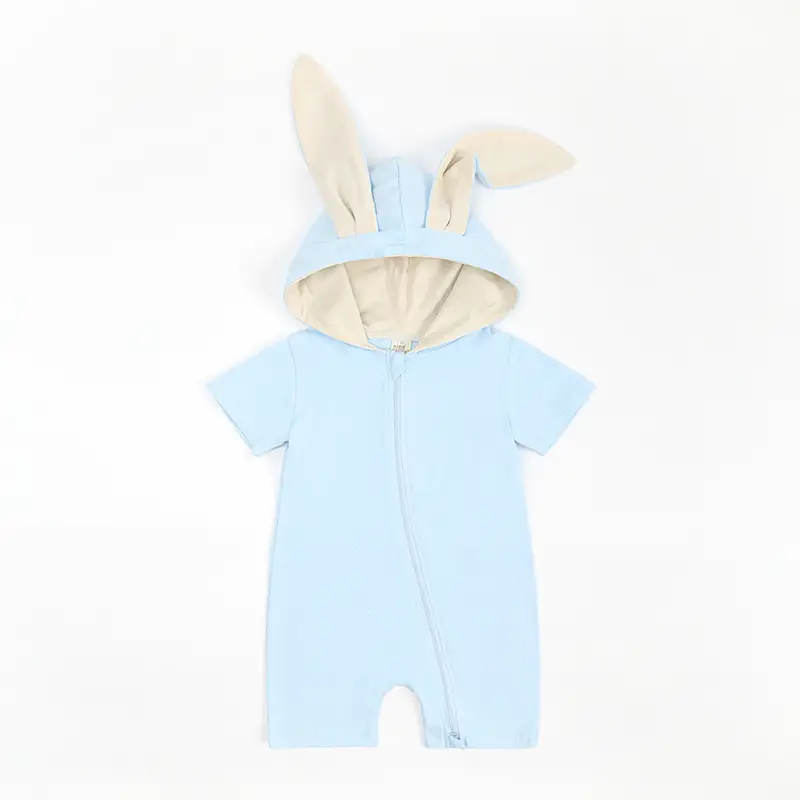 Baby Rabbit Ears Hooded Shorts Set Pink 0-2Y - Image 2