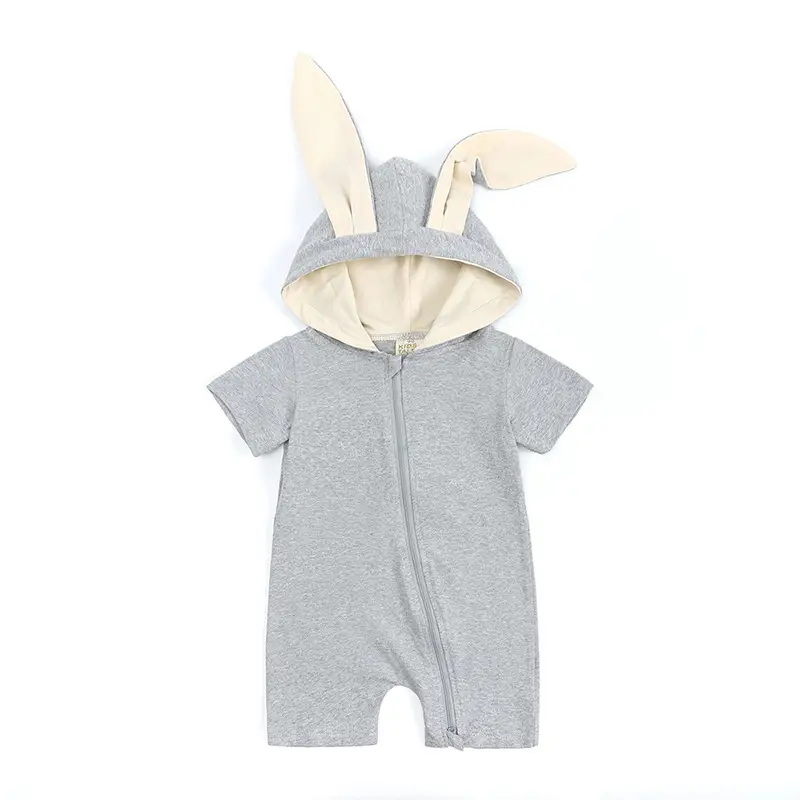 Baby Rabbit Ears Hooded Shorts Set Pink 0-2Y - Image 4