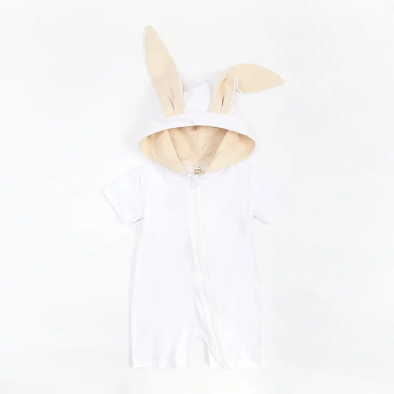 Baby Rabbit Ears Hooded Shorts Set Pink 0-2Y - Image 5