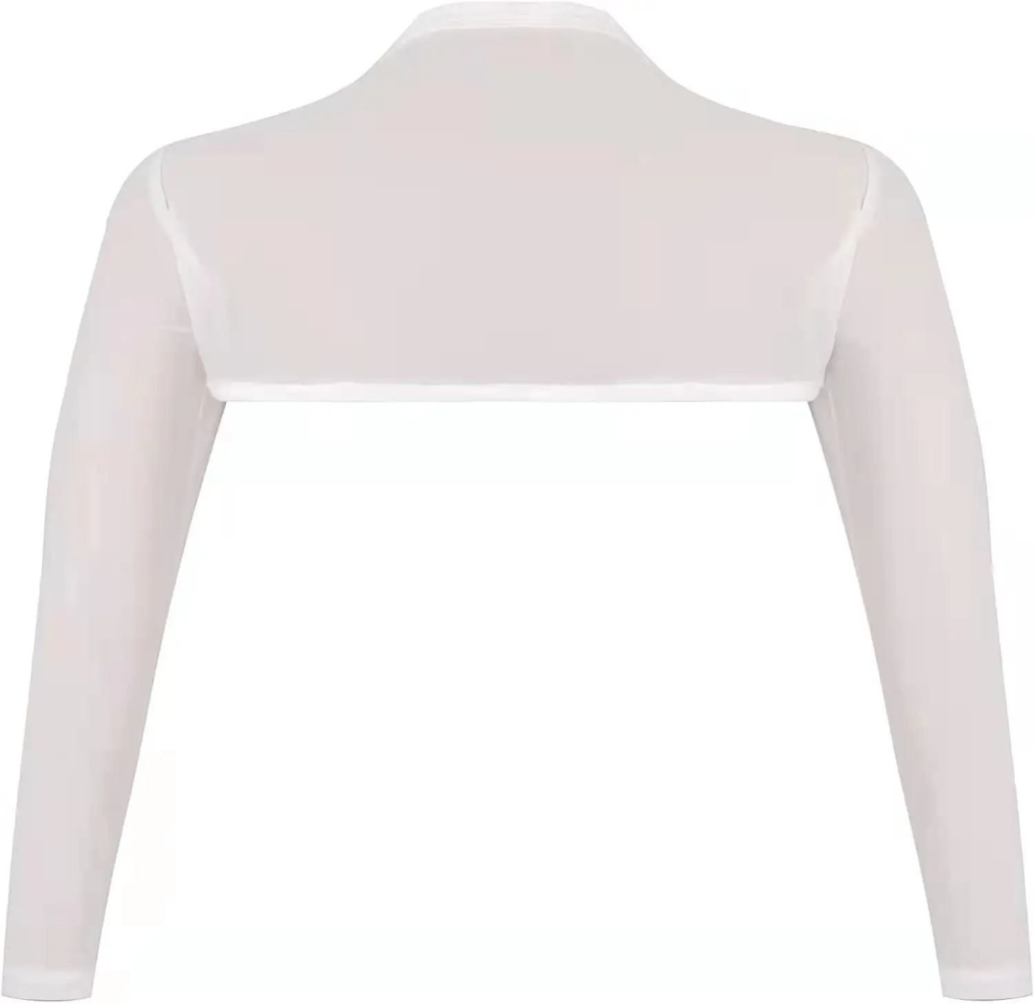 See-Through Mesh Crop Top with Transparent Front Placket & Long Sleeves — feature 12