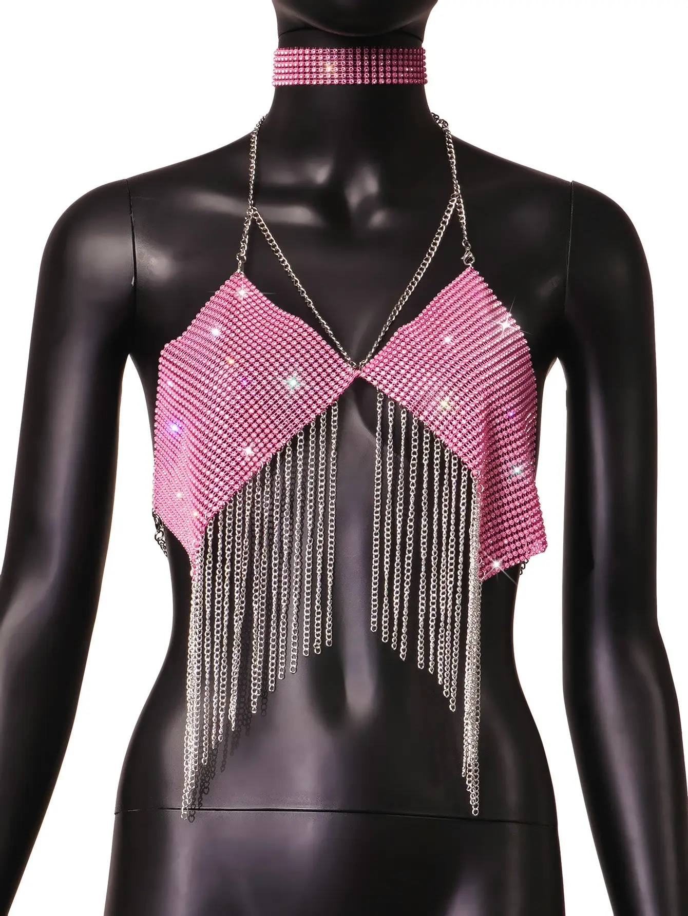 Hot Metal Chain Sequin Tube Top Women's 2022 - Image 2