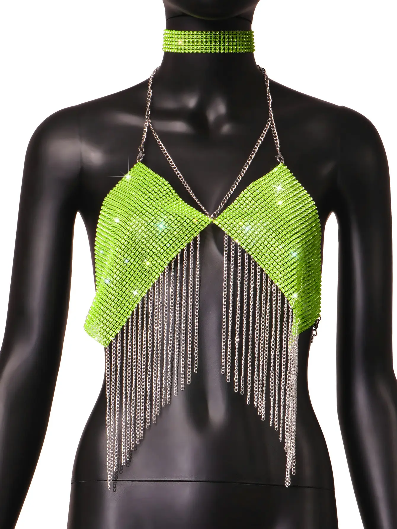Hot Metal Chain Sequin Tube Top Women's 2022 - Image 3