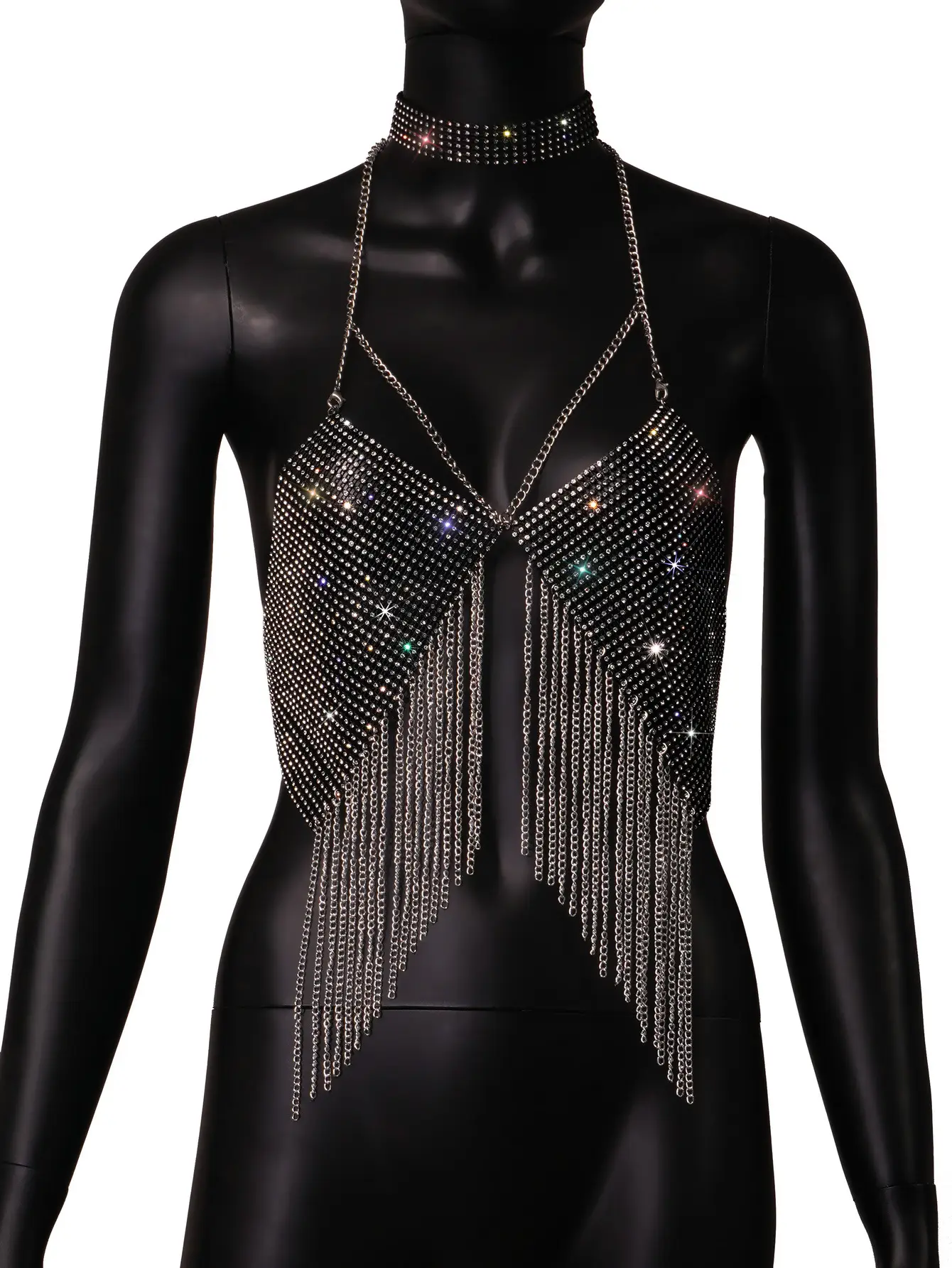 Hot Metal Chain Sequin Tube Top Women's 2022 - Image 4