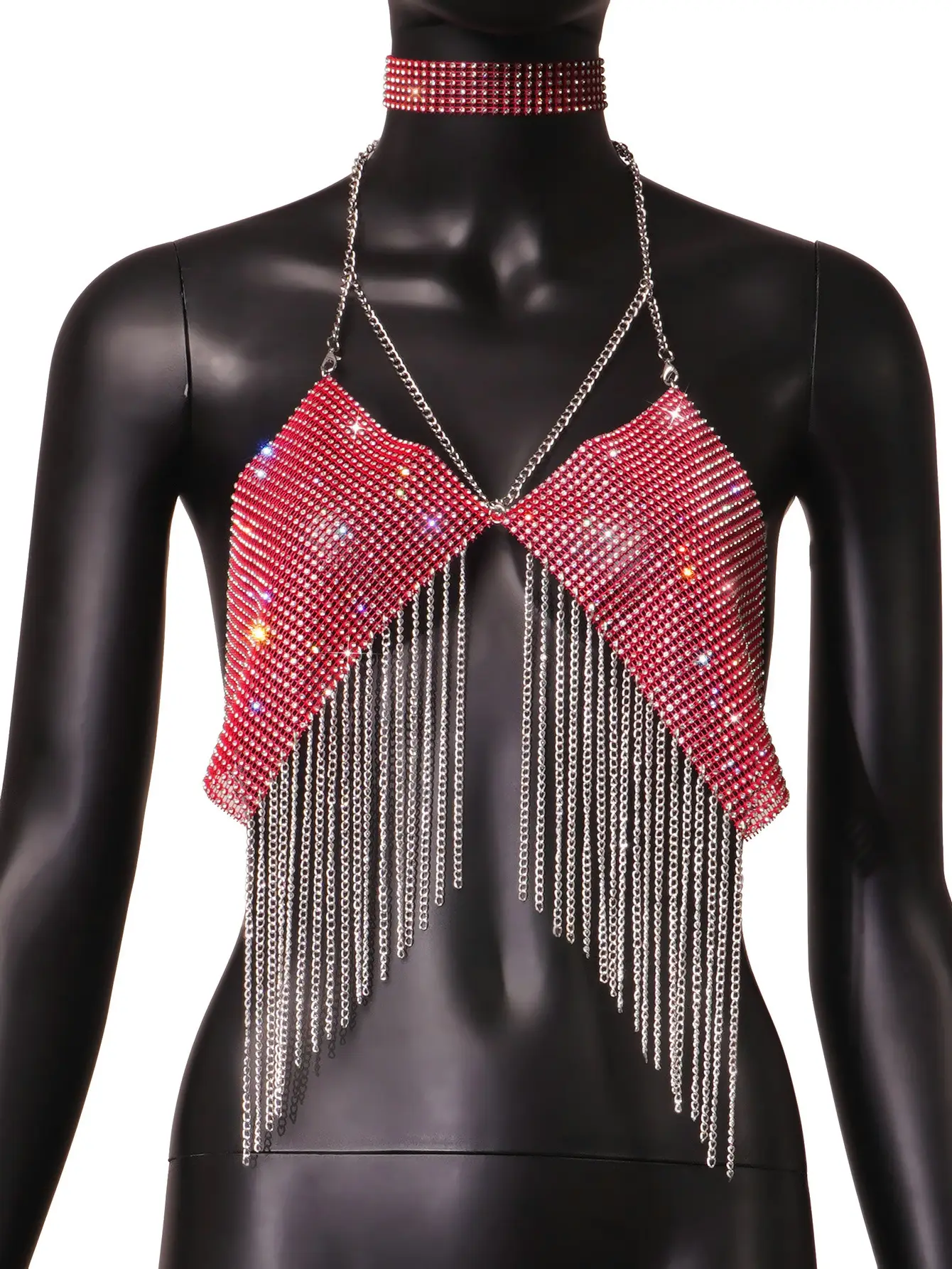 Hot Metal Chain Sequin Tube Top Women's 2022 - Image 5