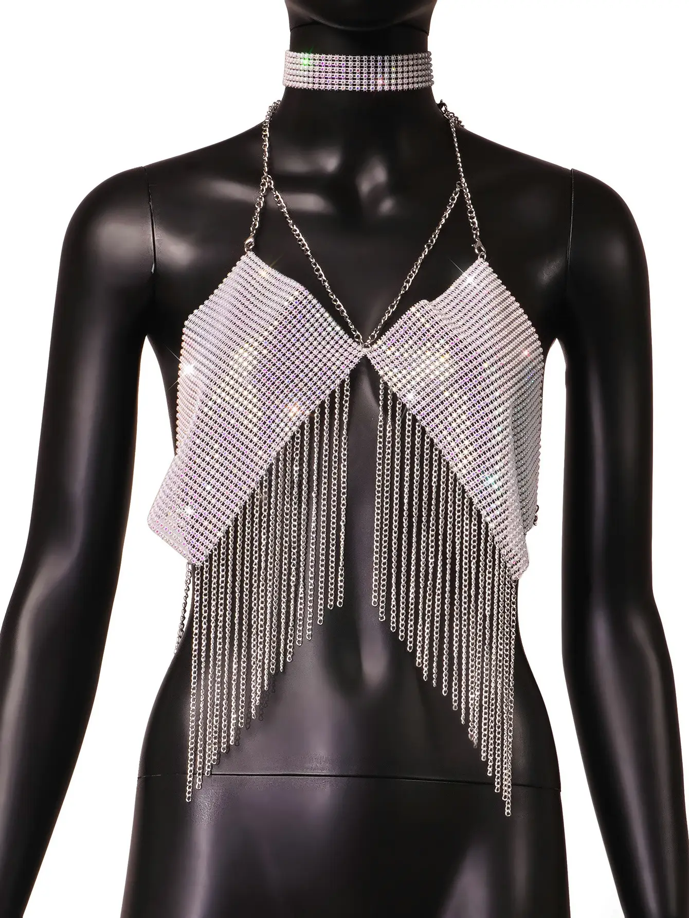 Hot Metal Chain Sequin Tube Top Women's 2022 - Image 6