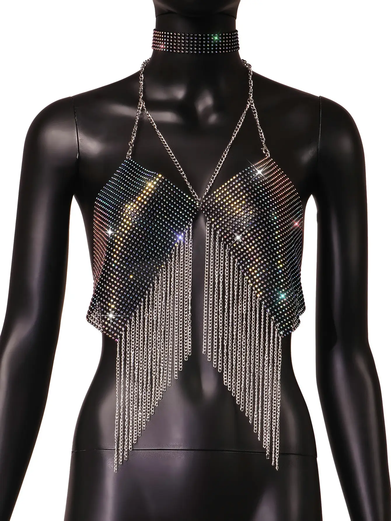 Hot Metal Chain Sequin Tube Top Women's 2022 - Image 7