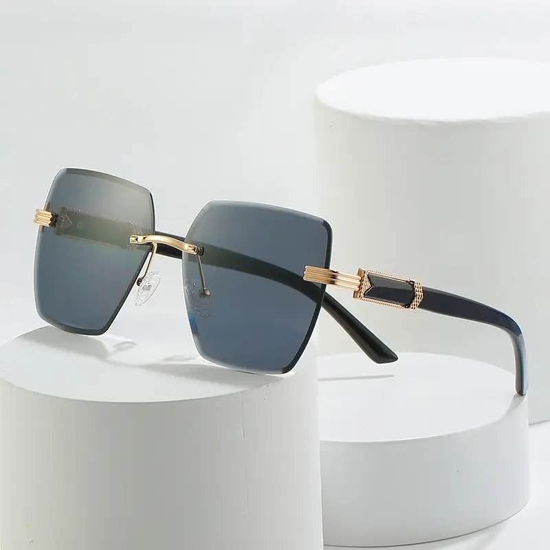Spring New Frameless Sunglasses Gradient Colors Square Frame Women