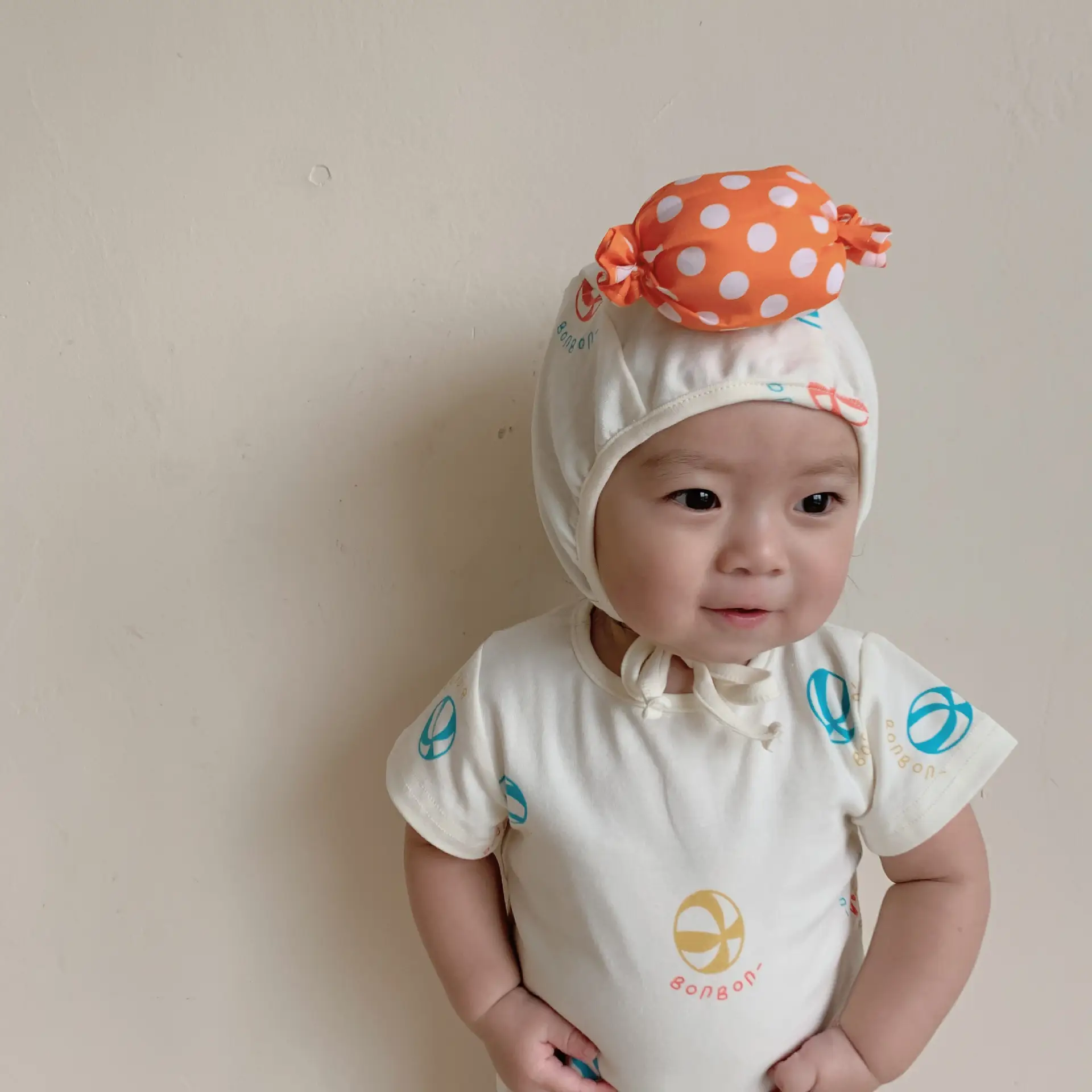 Baby Hoodie Set Blue Polka Dot Ins Style Two Piece