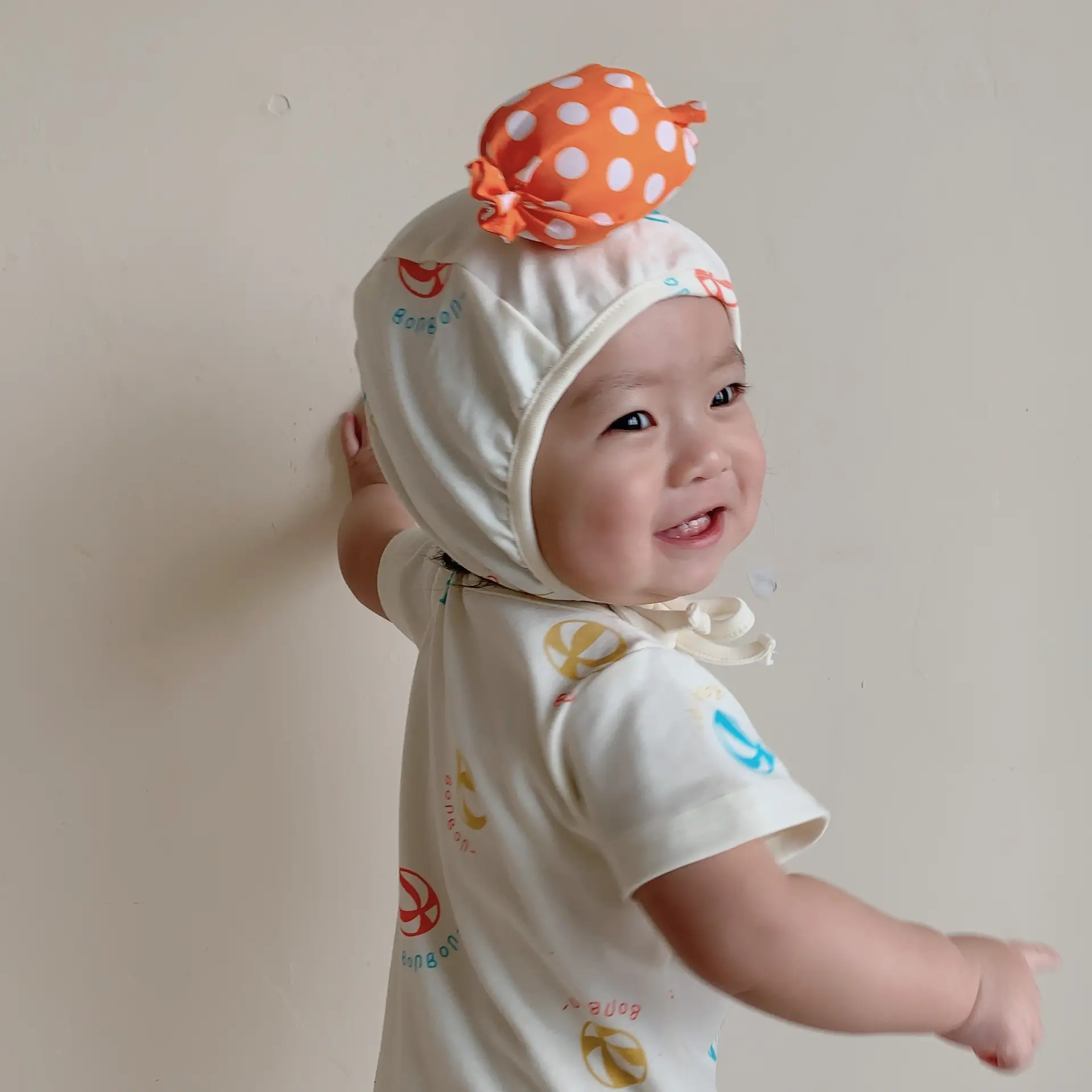 Baby Hoodie Set Blue Polka Dot Ins Style Two Piece