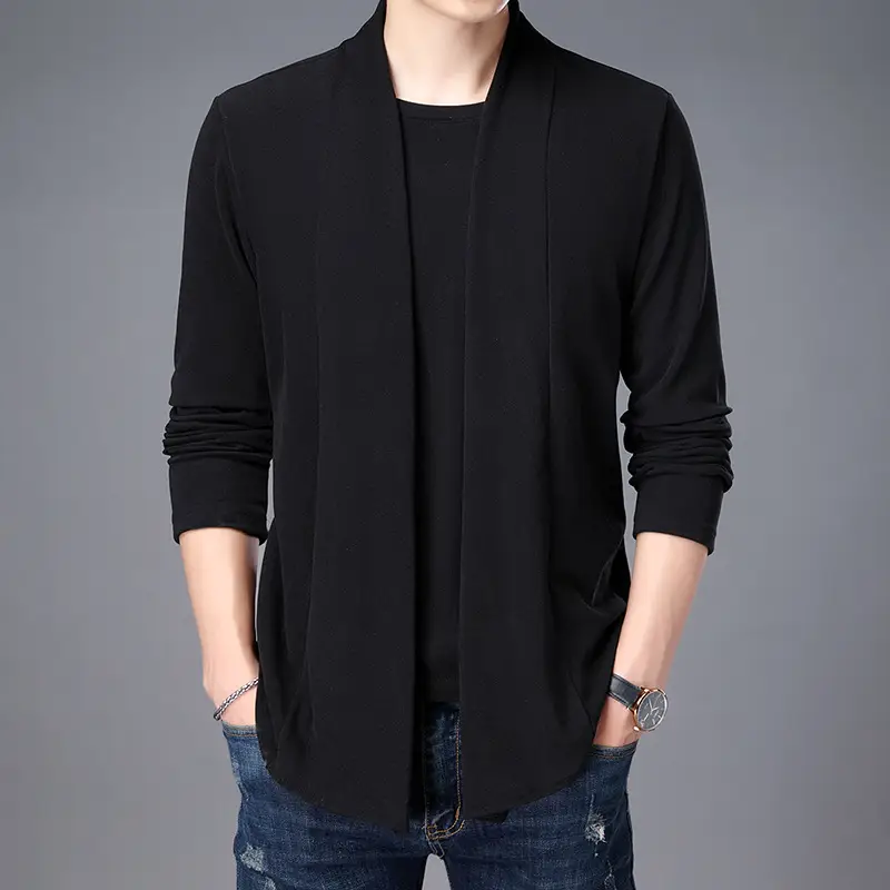 Men's Black Velvet Shirt with Double Stitching - Image 4