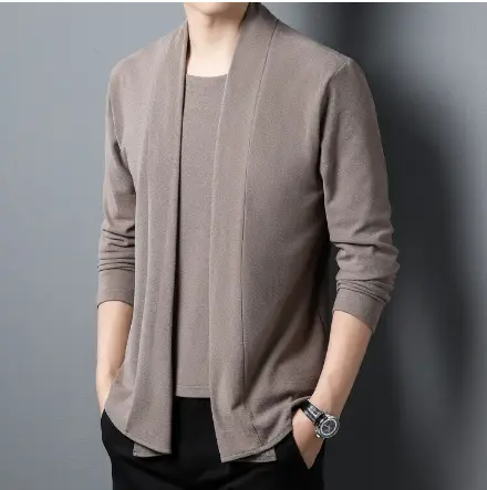 Men's Black Velvet Shirt with Double Stitching - Image 3