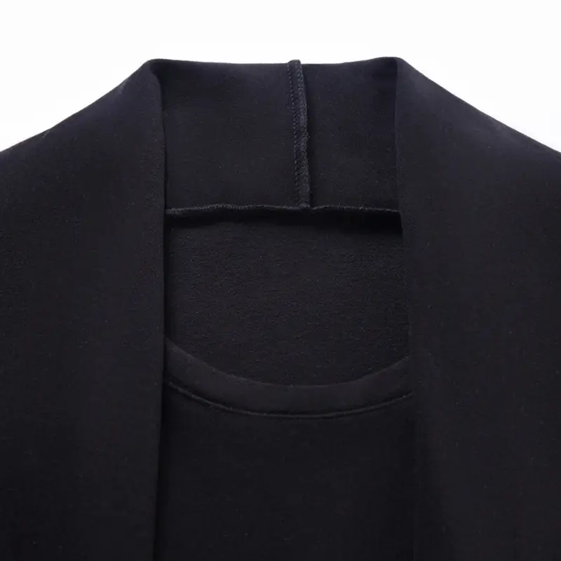 Men's Black Velvet Shirt with Double Stitching - Image 7