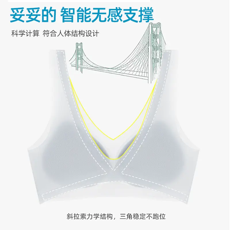 Beautiful Back Ultra-thin Non-marking Underwear Women's New Thin Large Chest Bra Chest-revealing Small Sports Vest Bra without Steel Rings