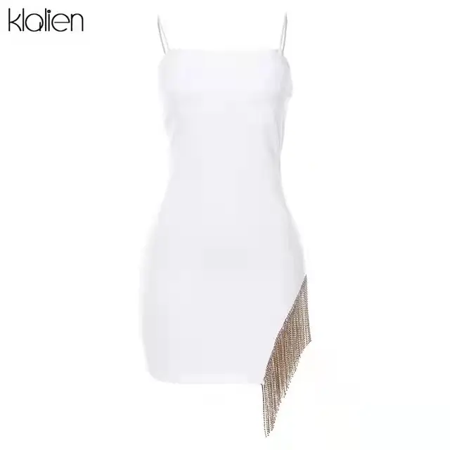White Strapless Sleeveless Summer Dress with Fringed Hem - Image 5