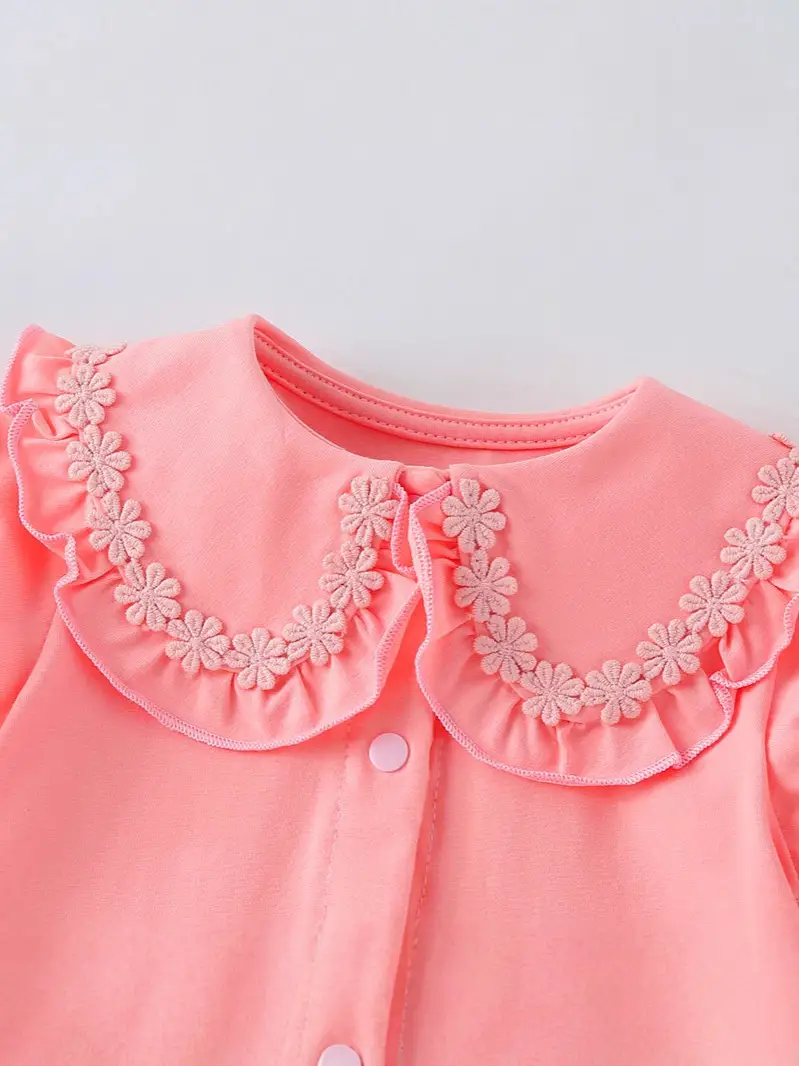 Newborn Short Sleeve Baby Girl Coveralls Set with Bow - Image 10