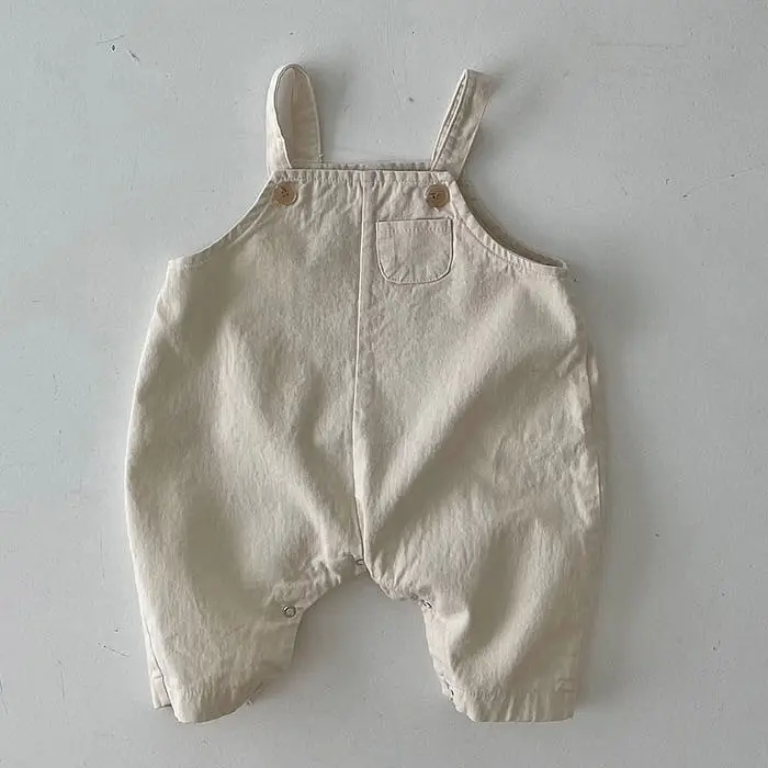 Baby Girl's Sleeveless Romper Cream - Image 2
