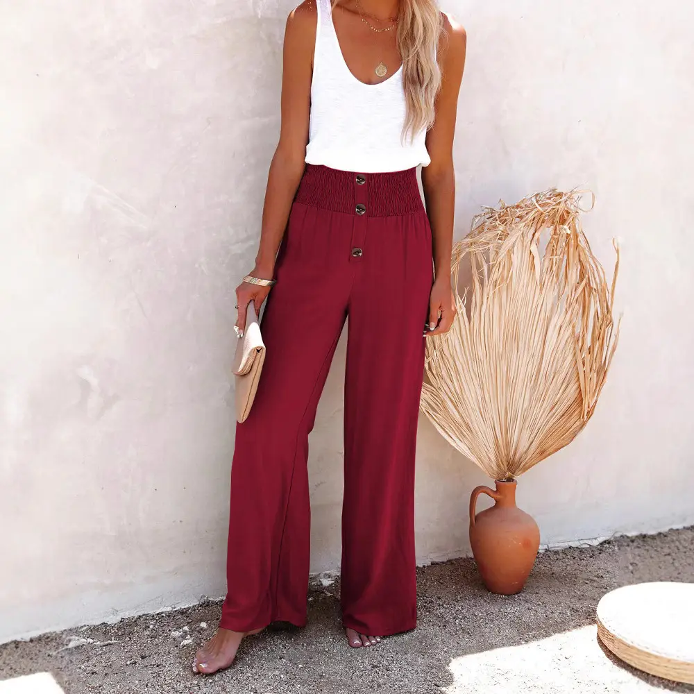 2024 Women's Wide Leg Pants High Waist Cotton Linen - Image 9