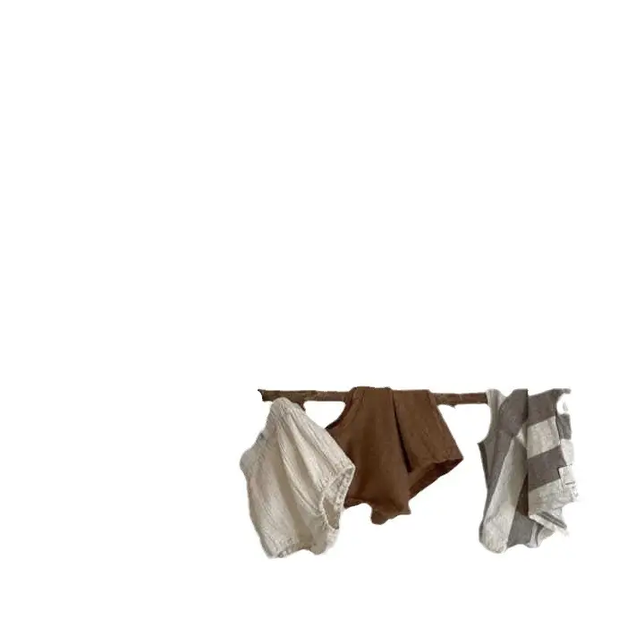 Children's Pure Cotton Summer T-Shirt Brown White - Image 8