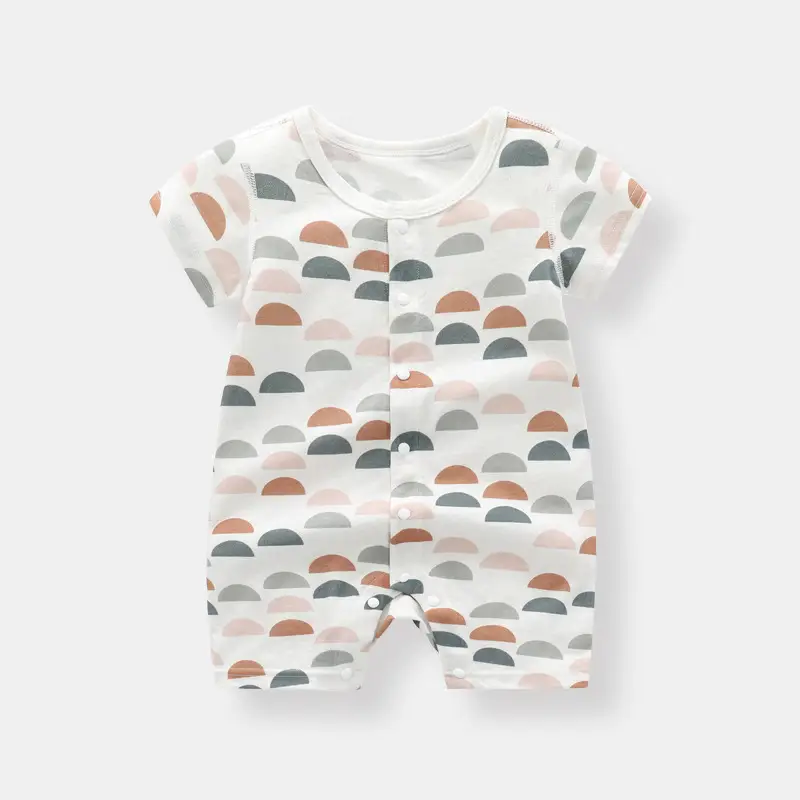 Baby Cotton Jumpsuit Short Sleeve Breathable Summer Wear