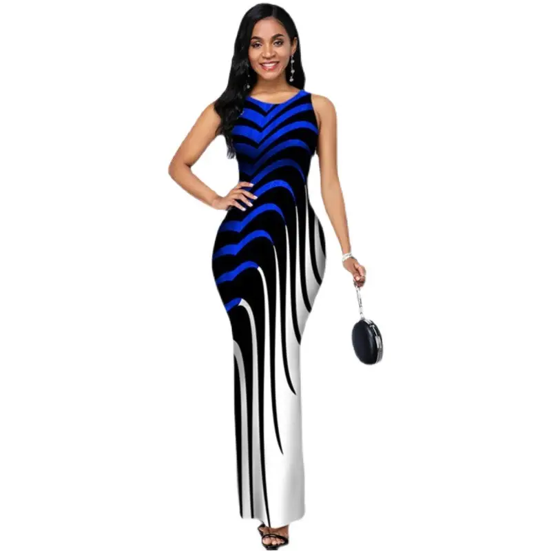 2023 Digital Print Sleeveless Round Neck Dress for Women - Image 2