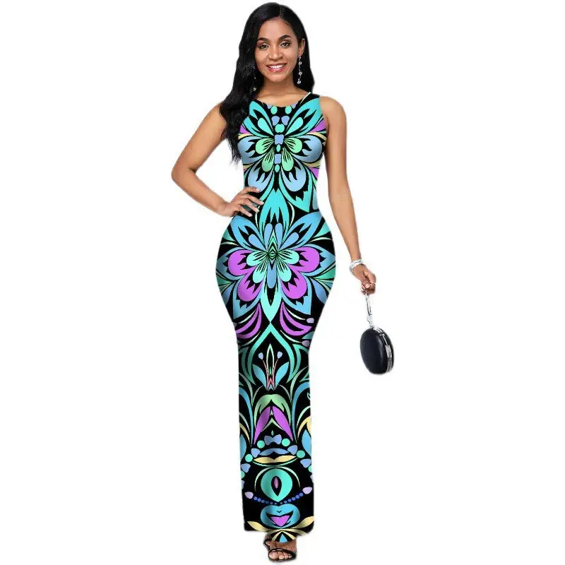 2023 Digital Print Sleeveless Round Neck Dress for Women - Image 4