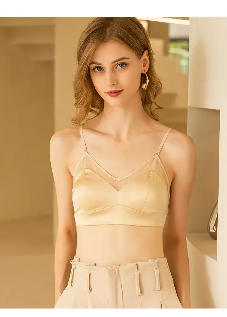 Fruit Love Silk Underwear Women's No Steel Ring Comfortable Beautiful Back Summer Thin French Triangle Cup Small Chest Thin Shoulder Belt — feature 20