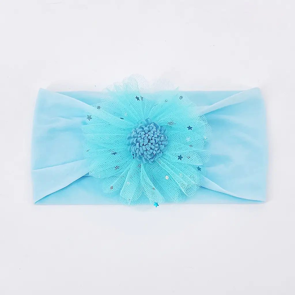 Yellow Mesh Star Flower Headband for Girls - Image 2