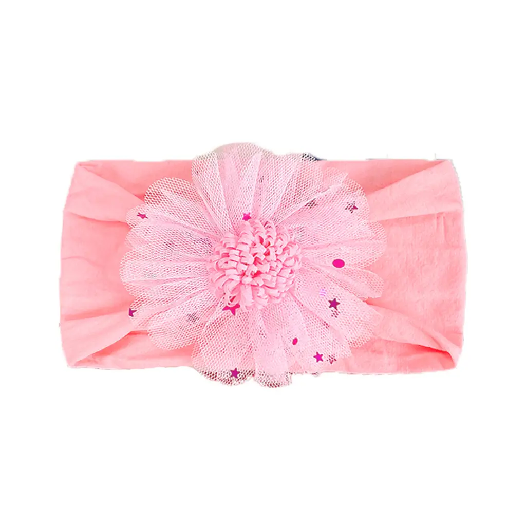 Yellow Mesh Star Flower Headband for Girls - Image 6